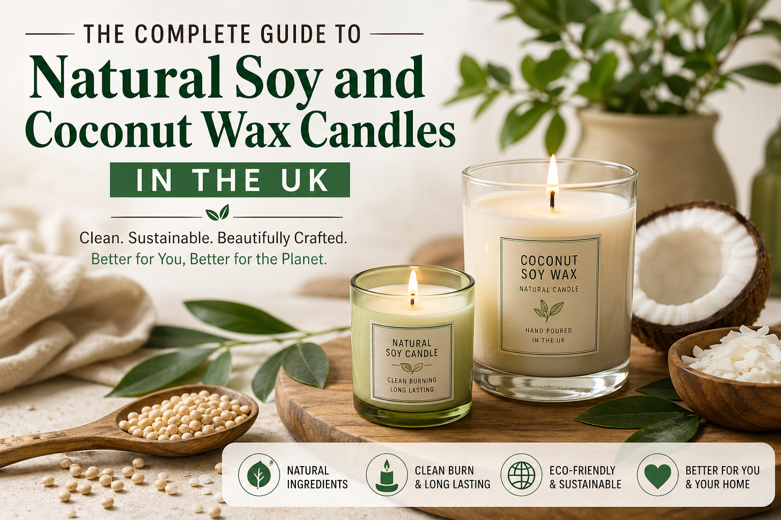 Natural soy and coconut candles
